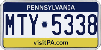 PA license plate MTY5338