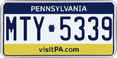 PA license plate MTY5339