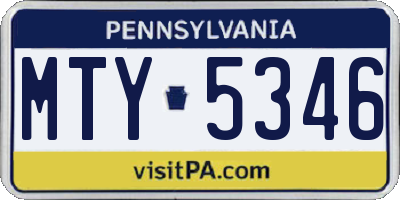 PA license plate MTY5346