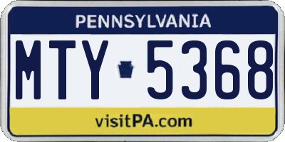 PA license plate MTY5368