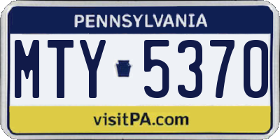 PA license plate MTY5370