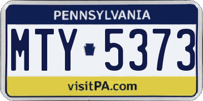 PA license plate MTY5373