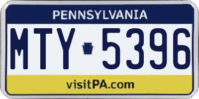 PA license plate MTY5396