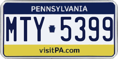 PA license plate MTY5399