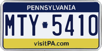 PA license plate MTY5410