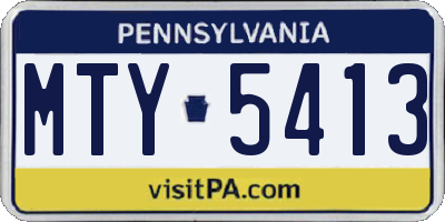 PA license plate MTY5413