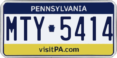 PA license plate MTY5414