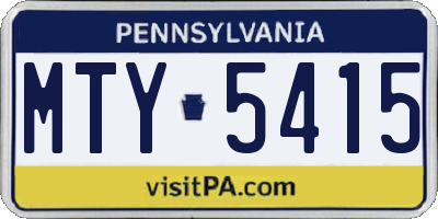PA license plate MTY5415