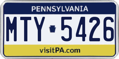 PA license plate MTY5426