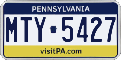 PA license plate MTY5427