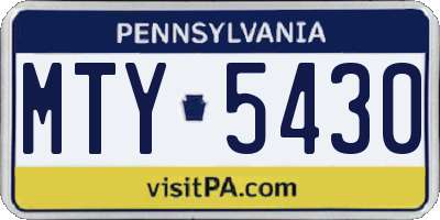 PA license plate MTY5430