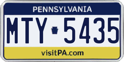 PA license plate MTY5435