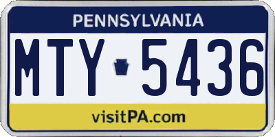 PA license plate MTY5436