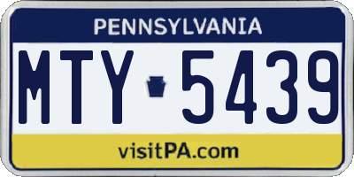 PA license plate MTY5439