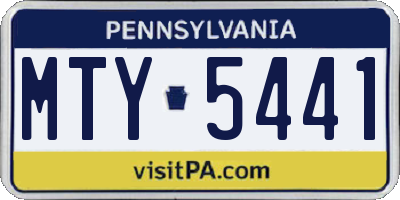PA license plate MTY5441
