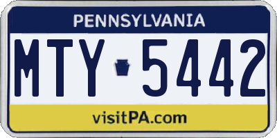 PA license plate MTY5442