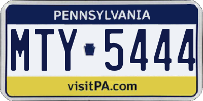 PA license plate MTY5444