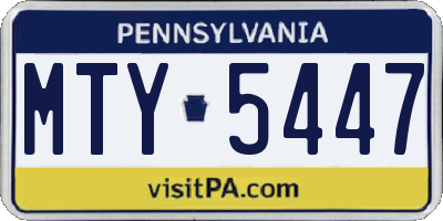 PA license plate MTY5447