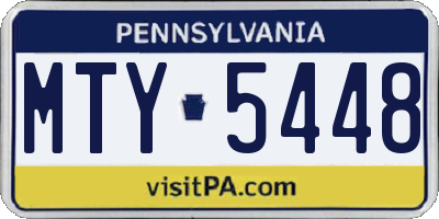 PA license plate MTY5448
