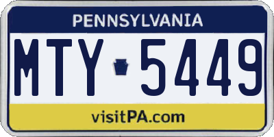 PA license plate MTY5449
