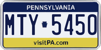 PA license plate MTY5450