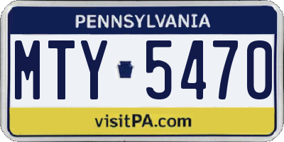 PA license plate MTY5470