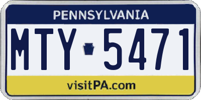 PA license plate MTY5471