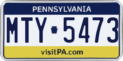 PA license plate MTY5473