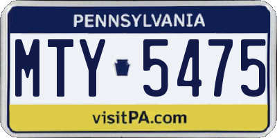 PA license plate MTY5475