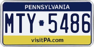 PA license plate MTY5486