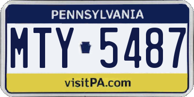 PA license plate MTY5487