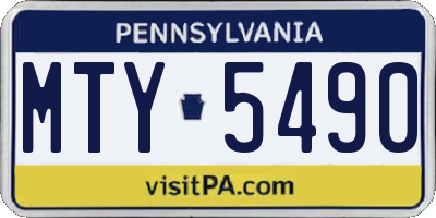 PA license plate MTY5490