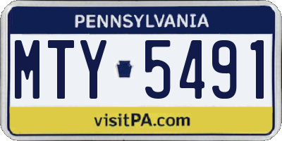 PA license plate MTY5491
