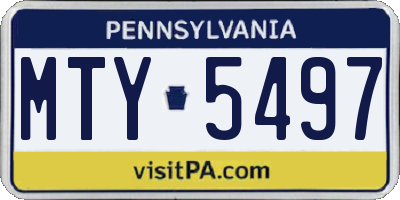 PA license plate MTY5497