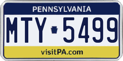 PA license plate MTY5499