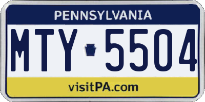 PA license plate MTY5504