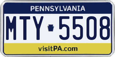 PA license plate MTY5508