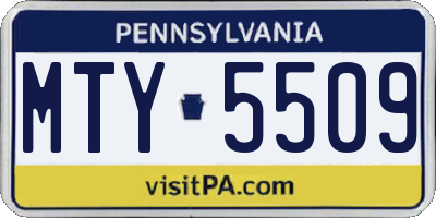 PA license plate MTY5509