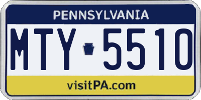 PA license plate MTY5510