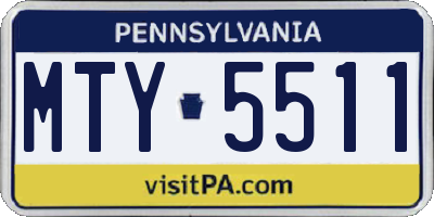 PA license plate MTY5511