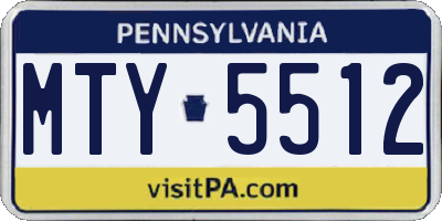 PA license plate MTY5512