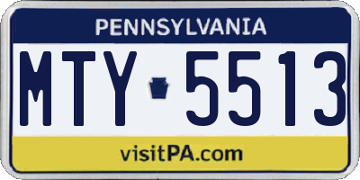 PA license plate MTY5513