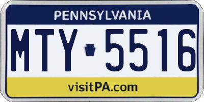 PA license plate MTY5516