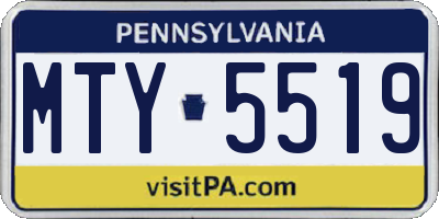 PA license plate MTY5519