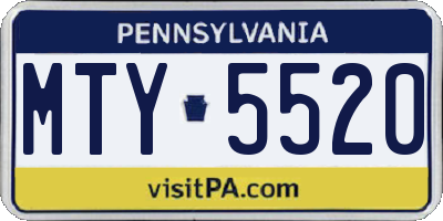 PA license plate MTY5520
