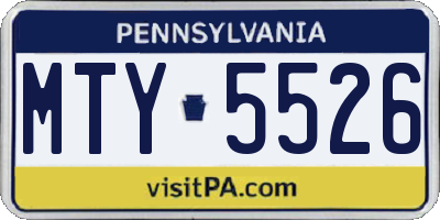 PA license plate MTY5526