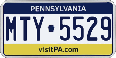 PA license plate MTY5529