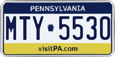PA license plate MTY5530