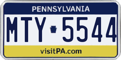 PA license plate MTY5544
