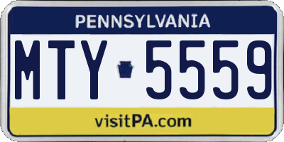 PA license plate MTY5559
